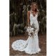 Women's Simple Slim Fit Backless Fishtail Strap Wedding Dress