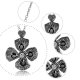 Retro Style Four-leaf Clover Necklace Earrings Jewelry Set