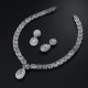 Bride's Round Zircon Wax Earrings Necklace Set