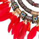 Feather tassel necklace earrings set