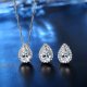 Platinum-Plated Drop Zircon Necklace And Earring Set